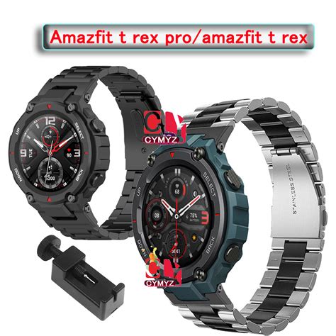 Amazfit T Rex Pro Strap Metal Strap Sports Wristbands Stainless Steel