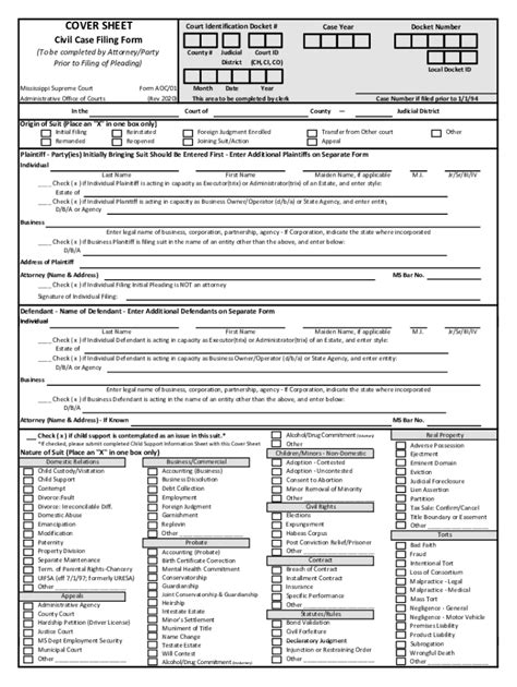 Mississippi Chancery Court Forms Fill Out Sign Online DocHub