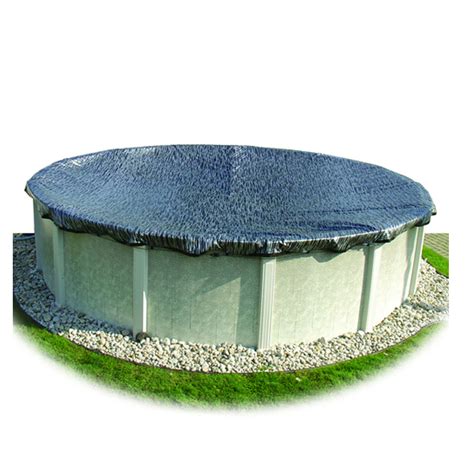 Hinsperger Enviro Mesh 24' Round Pool Mesh Winter Cover 3' Overlap 8yr ...