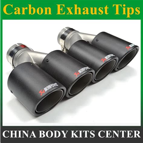 1PCS Dual AKRAPOVIC Carbon Fiber Stainless Steel Exhaust Tip Exhaust