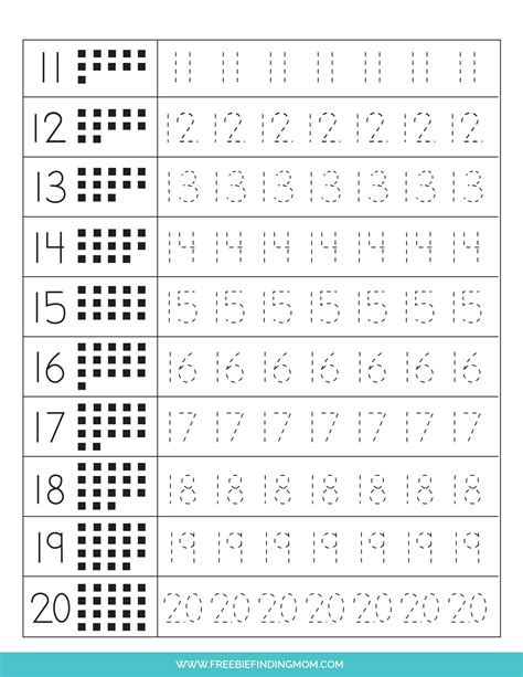 Printable Number Tracing Worksheets