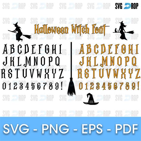 Halloween Witch Font SVG by svgdrop on DeviantArt