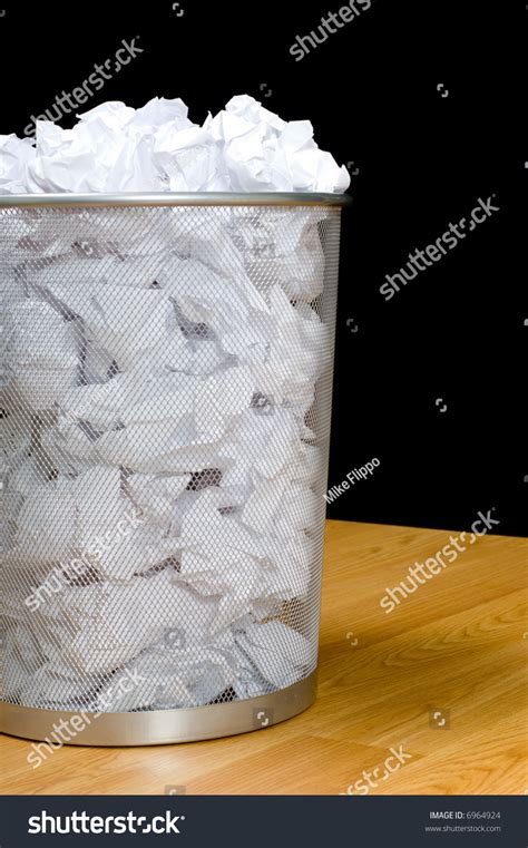 Overflowing Waste Basket Full Crumpled Pieced Stock Photo Edit Now