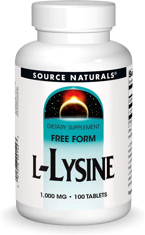 Source Naturals L Lysine Free Form Amino Acid Supplement Supports Energy Formation