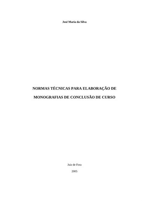 PDF normas técnicas para elaboração de monografias de conclusão de