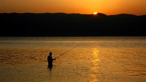 Fishing Sunset Full Hd Desktop Wallpaper X Wallpaper Of