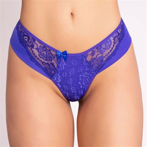 Calcinha Tanga Em Renda Fio Duplo Microfibra Lingerie Regulagem