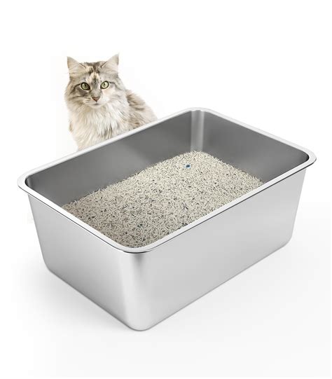 Stainless Steel Cat Litter Box 8in Deep Cat Litter Box Large High