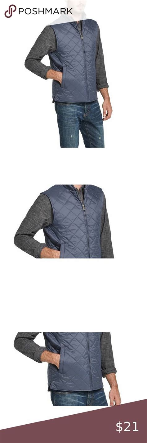 Weatherproof Vintage Men S Diamond Quilted Vest Gray Size X Large