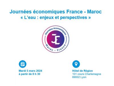 Journées économiques France Maroc L eau enjeux et perspectives