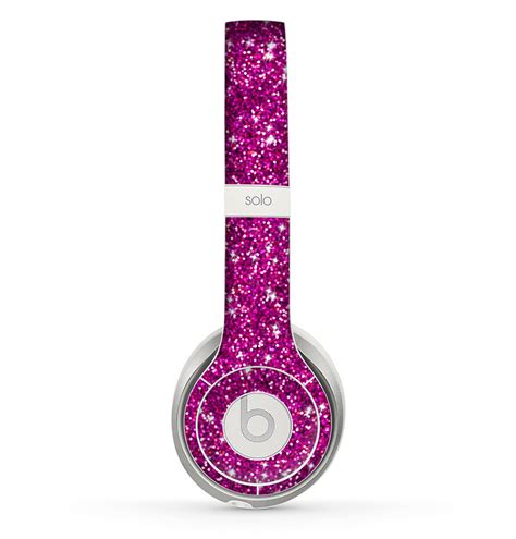 The Bright Pink Glitter Skin For The Beats By Dre Solo 2 Headphones