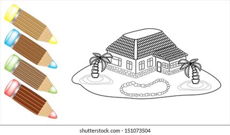 Shape House Coloring Crayons Stock Vector (Royalty Free) 151073504 ...