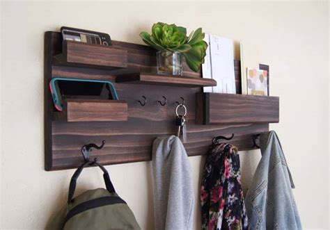 The Handmade Entryway Wall Organizer with Coat and Key Hooks | Gadgetsin