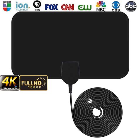 Indoor TV Antenna Aerial Digital HDTV Antennas 50 Miles Range 4K 1080P ...