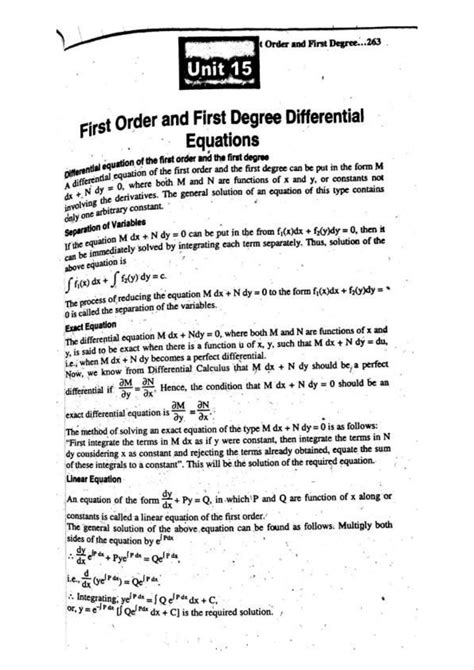 SOLUTION First Order First Degree Differential Equation Studypool