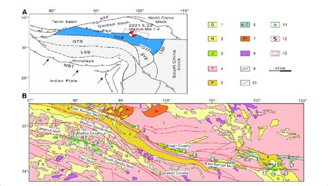 Simplified Geological Map Showing Tectonic Features And Sample