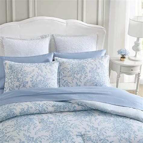 Laura Ashley Twin Comforter Set Cotton Reversible Bedding Set With Matching Sham S Farmhouse