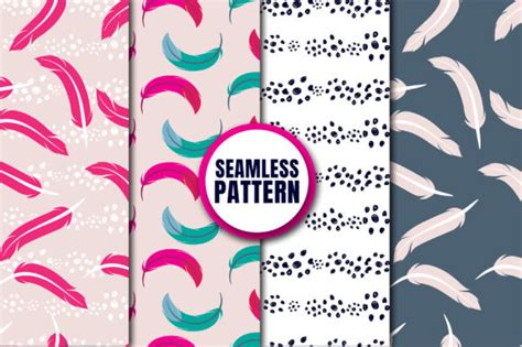 Digital Paper Pack Boho Feather Graphic By Craftsmaker Creative Fabrica