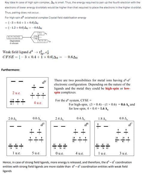 Crystal Field Stabilization Energy For High Spin D Octahedral Complex Is