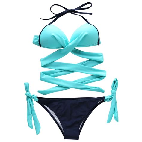 Wedfrse Bikini Sets For Women Two Piece Swimsuit Print Bikini Strap