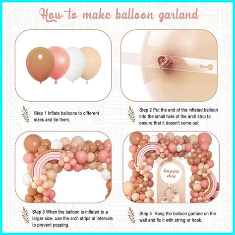 Boho Balloon Garland Blush Nude Dusty Pink Brown White Sand Long Twisting Balloons Arch Shopee