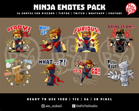 NINJA EMOTES PACK by mikailain