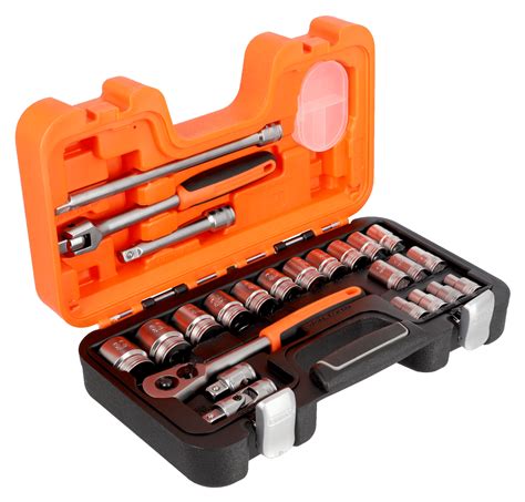 1 2 Square Drive Socket Set With Metric Spline Profile And Ratchet 24