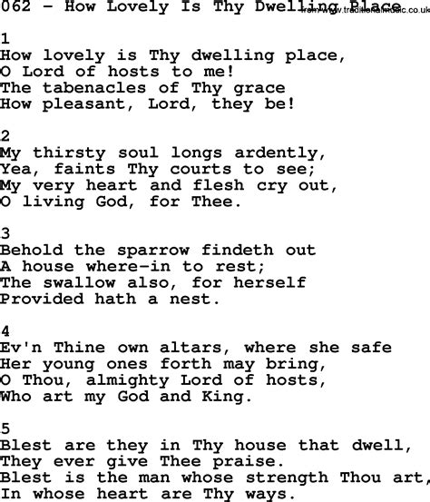 Adventist Hymnal Song How Lovely Is Thy Dwelling Place With