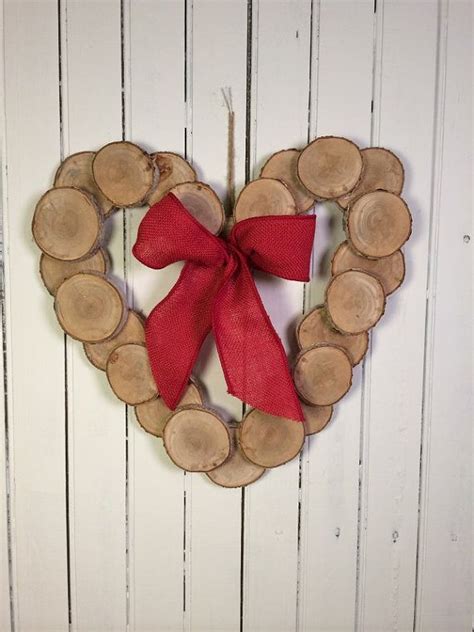 Wood Heart Wreath Wedding Wreath Wood Slice By Marigoldsdesigns Wood