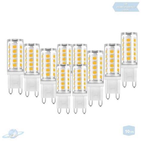 Kit 10 Lâmpadas De Led Halopin G9 5w Branco Quente 3000k Leroy Merlin