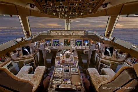 Boeing 777 Flight Deck Private Jets Charter