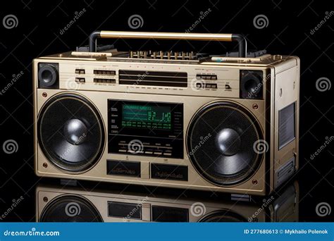 Retro Outdated Portable Stereo Boombox Radio Receiver With Cassette Recorder From Circa Late 70s