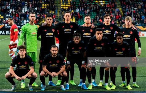 Manchester United Players Pose for Picture at UEFA Europa League Match