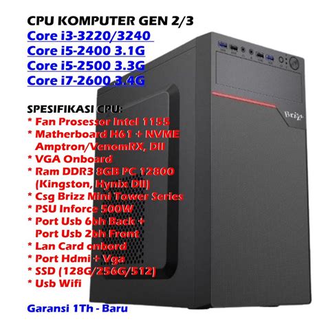 Jual Cpu Komputer Kantor Intel Core I Cpu Komputer Kantor Core I