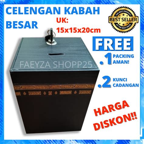 Jual Celengan Kabah Kunci Ukuran Jumbo Kotak Penyimpan Bentuk Miniatur Kabah Ka Bah Kado