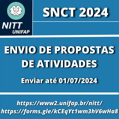 SNCT 2024 21ª SEMANA NACIONAL DE CIÊNCIA E TECNOLOGIA NITT