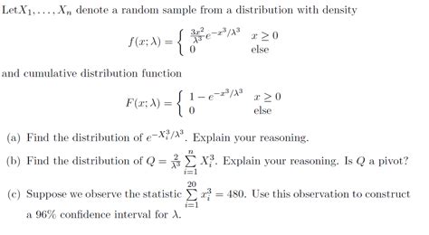 Solved LetX1 Xn Denote A Random Sample From A Chegg