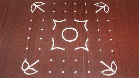 Easy Kolam Sikku Rangoli Design Simple Rangoli Design With 8 8 Dots