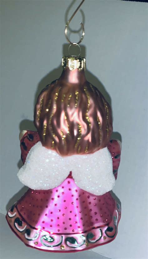 Fitz And Floyd Glass Pink Angel Ornament Holiday Christmas 5 Etsy