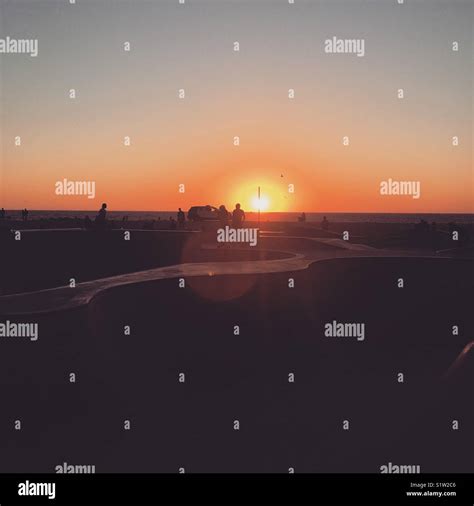 Venice Beach at Sunset Stock Photo - Alamy