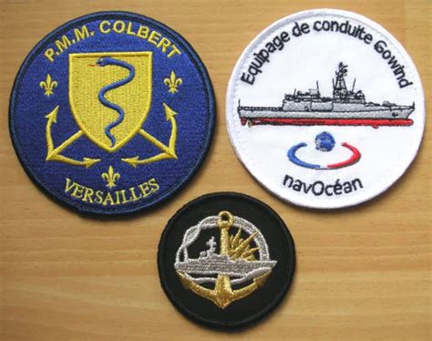 Lot De Insignes Tissus Patchs Marine Nationale Eur Picclick Fr