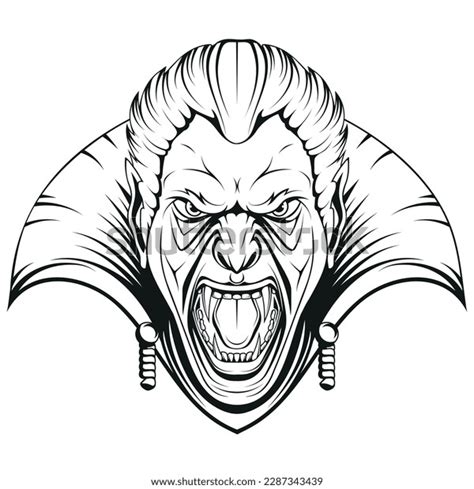 Dracula Vector Illustration Sketch Vampire Portrait Stock Vector ...