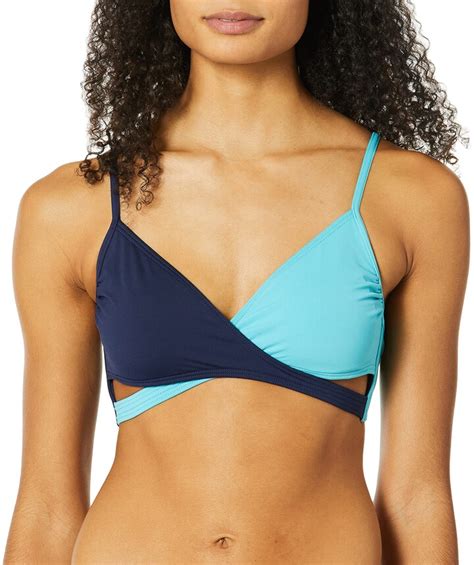 Vince Camuto Womens Standard Faux Wrap Front Bikini Top Swimsuit