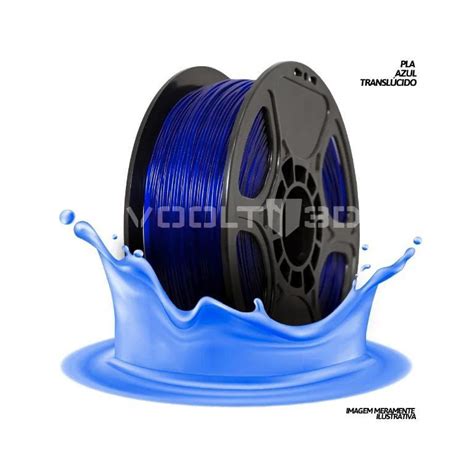 Filamento Impressão 3D Voolt Pla Azul Translucido 1Kg Submarino