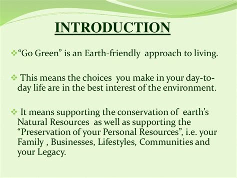 Go Green Ppt