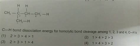 Hh Ch C Ch Ch H Ch H C H Bond Dissociation Energy Homolytic Bond Cleavage Among 1 2 3 And 4