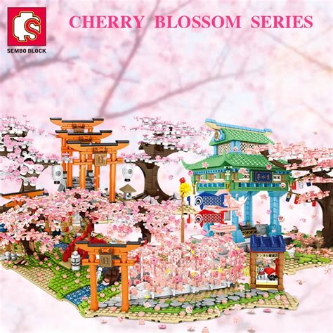 SEMBO BLOCK 1167PCS Blocks City Cherry Blossom Japanese Sakura Tree Diy