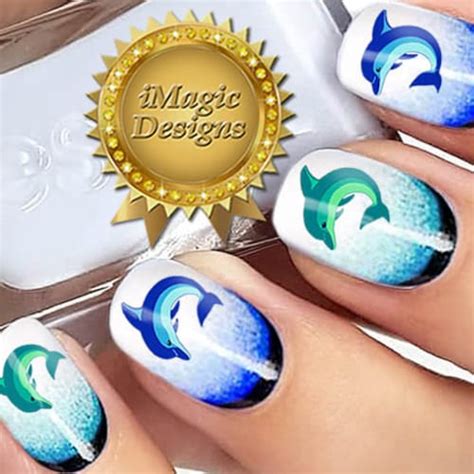 Nail Decals Water Slide Nail Stickers Dolphin Nail Tattoos Etsy