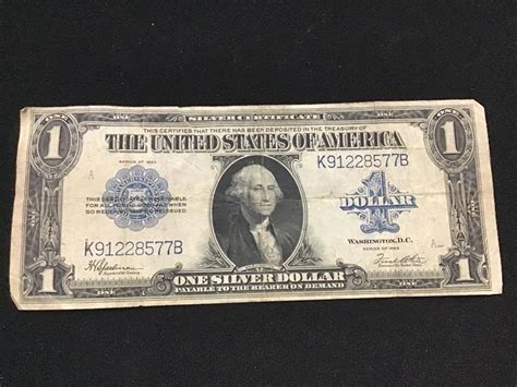 1923 Series 1 One Dollar Silver Certificate Large Size Currency Note