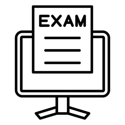 Estilo del icono del examen en línea Vector Premium